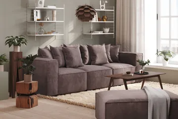 Cubo 4-sits Djup Modulsoffa i Sammet - Mörkgrå - Products - Möbler - Soffa - 3 sits soffa
