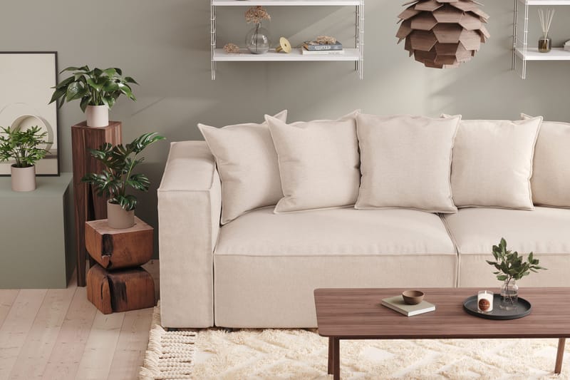 Cubo 4-sits Djup Modulsoffa i Tyg - Beige - Products - Möbler - Soffa - 4 sits soffa