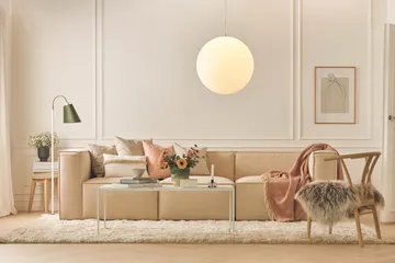 Cubo 4-sits Djup Modulsoffa i Tyg - Beige - Products - Möbler - Soffa - 3 sits soffa