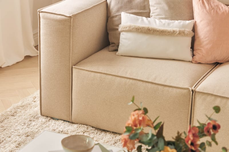 Cubo 4-sits Djup Modulsoffa i Tyg - Beige - Products - Möbler - Soffa - 3 sits soffa