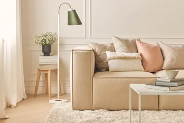 Cubo 4-sits L-formad Djup Modulsoffa med Divan i Tyg - Beige - Products - Möbler - Soffa - Divansoffa & schäslongsoffa