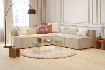 Cubo 5-sits L-formad Djup Modulhörnsoffa i Manchester - Beige - Products - Möbler - Soffa - Hörnsoffa