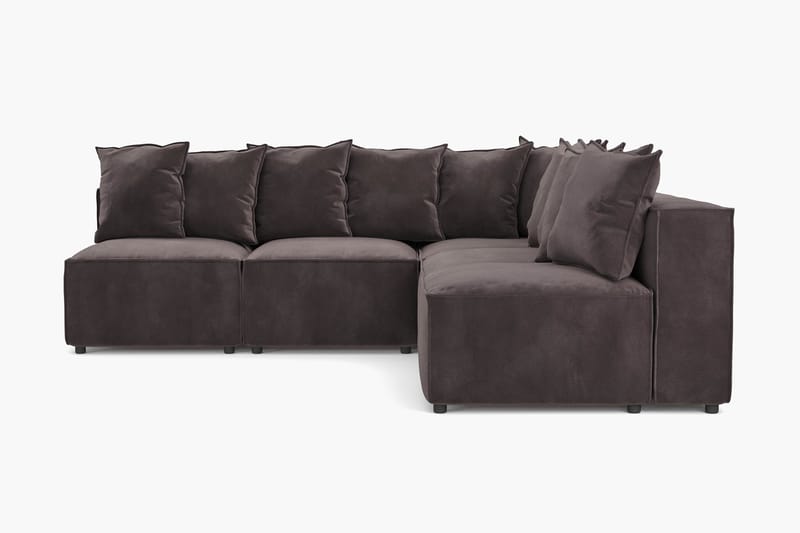Cubo 5-sits L-formad Djup Modulhörnsoffa i Sammet - Mörkgrå - Products - Möbler - Soffa - Hörnsoffa
