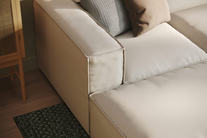 Cubo 5-sits U-formad Djup Modulsoffa Med Divan och Schäslong i Sammet - Vit - Products - Möbler - Soffa - U-soffa