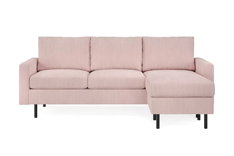 Peppe 3-sits Vändbar L-formad Divansoffa i Manchester - Rosa - Products - Möbler - Soffa - Divansoffa & schäslongsoffa - 3 sits soffa med divan
