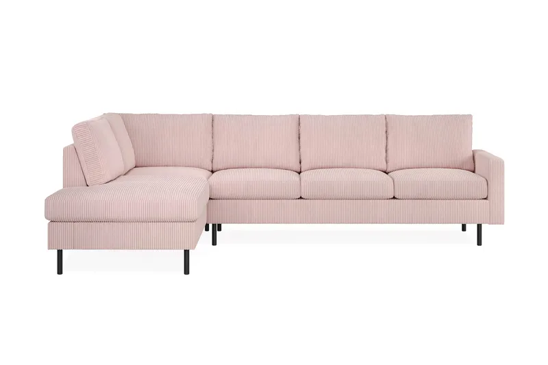 Peppe 4-sits Vänstervänd L-formad Schäslongsoffa i Manchester, Rosa