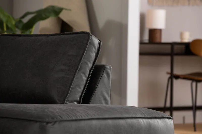 Akron 2,5-sits Soffa med Schäslong Höger Bondedläder - Mörkgrå - Products - Möbler - Soffa - Divansoffa & schäslongsoffa - 2 sits soffa med divan