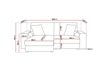 Arken Lyx 3-sits Vändbar L-formad Djup Divansoffa i Sammet - Beige - Products - Möbler - Soffa - Divansoffa & schäslongsoffa - 3 sits soffa med divan