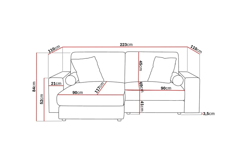 Arken Lyx 3-sits Vändbar L-formad Djup Divansoffa i Sammet - Beige - Products - Möbler - Soffa - Divansoffa & schäslongsoffa - 3 sits soffa med divan