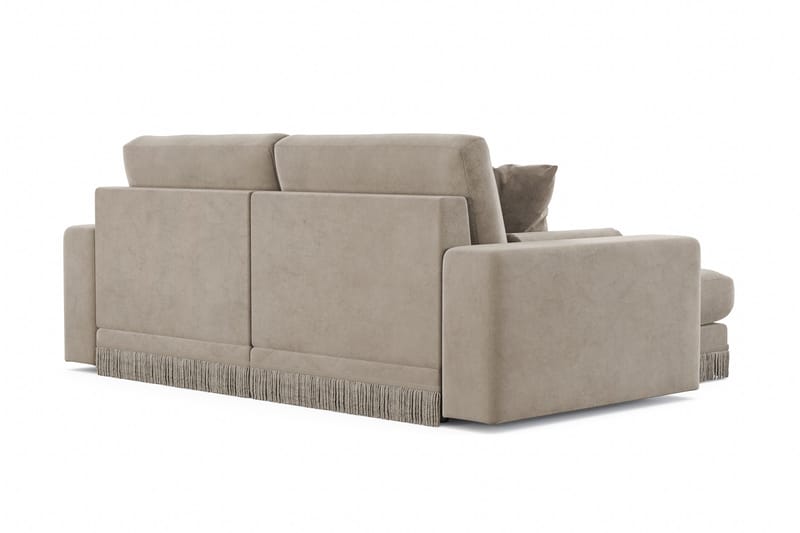 Arken Lyx 3-sits Vändbar L-formad Djup Divansoffa i Sammet - Beige - Products - Möbler - Soffa - Divansoffa & schäslongsoffa - 3 sits soffa med divan