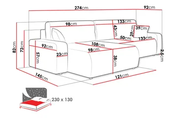 Barile Soffa med Divan 3-sits - Blå - Products - Möbler - Soffa - Divansoffa & schäslongsoffa - 3 sits soffa med divan