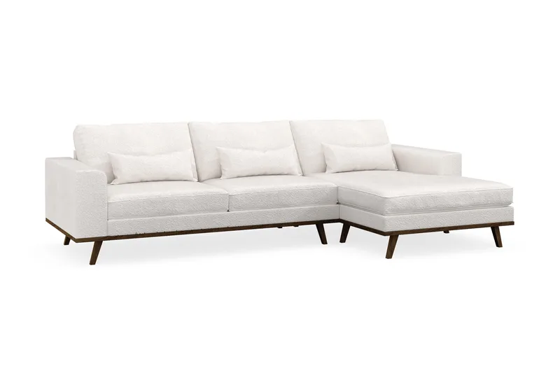 Copenhagen 4-sits Högervänd L-formad Divansoffa i Bouclé - Vit - Products - Möbler - Soffa - Divansoffa & schäslongsoffa - 4 sits soffa med divan