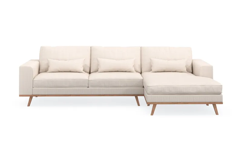 Copenhagen 4-sits Högervänd L-formad Divansoffa i Manchester, Beige