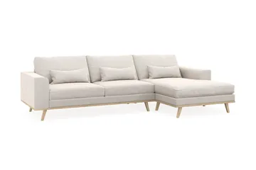 Copenhagen 4-sits Högervänd L-formad Divansoffa i Sammet - Krämvit - Products - Möbler - Soffa - Divansoffa & schäslongsoffa - 4 sits soffa med divan