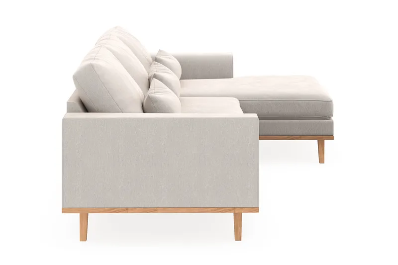 Copenhagen 4-sits Högervänd L-formad Divansoffa i Sammet - Krämvit - Products - Möbler - Soffa - Divansoffa & schäslongsoffa - 4 sits soffa med divan