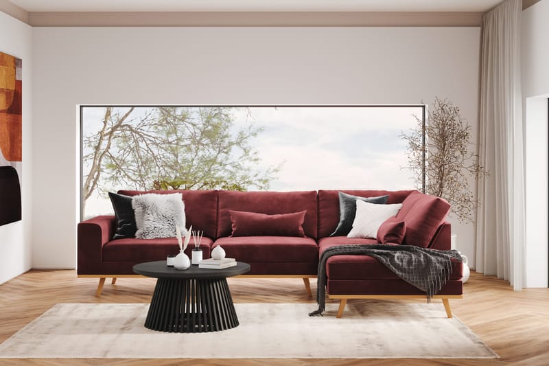 Copenhagen 4-sits Högervänd L-formad Divansoffa i Sammet - Lila - Products - Möbler - Soffa - Divansoffa & schäslongsoffa - 4 sits soffa med divan