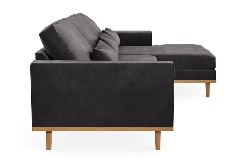 Copenhagen 4-sits Högervänd L-formad Divansoffa i Sammet - Mörkgrå - Products - Möbler - Soffa - Divansoffa & schäslongsoffa - 4 sits soffa med divan