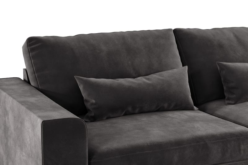 Copenhagen 4-sits Högervänd L-formad Divansoffa i Sammet - Mörkgrå - Products - Möbler - Soffa - Divansoffa & schäslongsoffa - 4 sits soffa med divan
