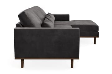 Copenhagen 4-sits Högervänd L-formad Divansoffa i Sammet - Mörkgrå - Products - Möbler - Soffa - Divansoffa & schäslongsoffa - 4 sits soffa med divan