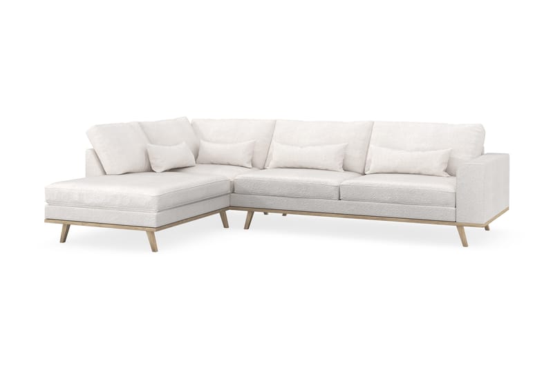 Copenhagen 4-sits Vänstervänd L-formad Schäslongsoffa i Bouclé - Vit - Products - Möbler - Soffa - Divansoffa & schäslongsoffa - 4 sits soffa med divan