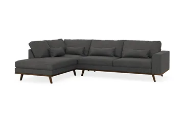 Copenhagen 4-sits Vänstervänd L-formad Schäslongsoffa i Manchester - Mörkgrå - Products - Möbler - Soffa - Divansoffa & schäslongsoffa - 4 sits soffa med divan