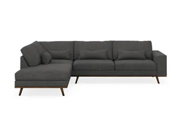 Copenhagen 4-sits Vänstervänd L-formad Schäslongsoffa i Manchester - Mörkgrå - Products - Möbler - Soffa - Divansoffa & schäslongsoffa - 4 sits soffa med divan