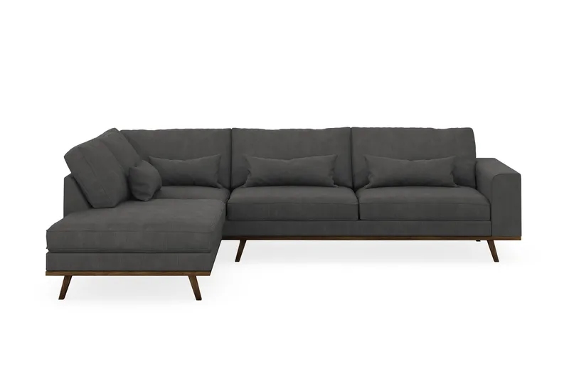 Copenhagen 4-sits Vänstervänd L-formad Schäslongsoffa i Manchester - Mörkgrå - Products - Möbler - Soffa - Divansoffa & schäslongsoffa - 4 sits soffa med divan