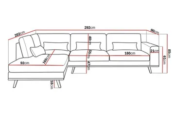Copenhagen 4-sits Vänstervänd L-formad Schäslongsoffa i Tyg - Ljusgrå - Products - Möbler - Soffa - Divansoffa & schäslongsoffa - 4 sits soffa med divan