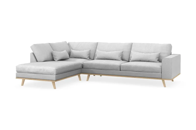 Copenhagen 4-sits Vänstervänd L-formad Schäslongsoffa i Tyg - Ljusgrå - Products - Möbler - Soffa - Divansoffa & schäslongsoffa - 4 sits soffa med divan
