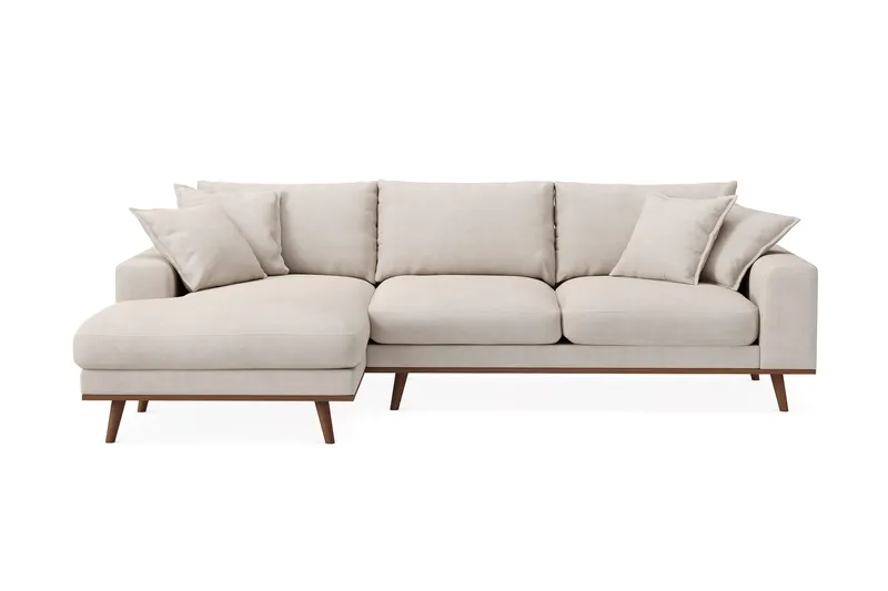 Copenhagen Premium 4-sits Vänstervänd L-formad Djup Divansoffa i Tyg - Beige - Products - Möbler - Soffa - Divansoffa & schäslongsoffa - 3 sits soffa med divan