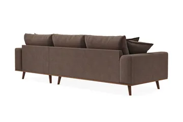 Copenhagen Premium 4-sits Högervänd L-formad Djup Divansoffa i Tyg - Mörkbrun - Products - Möbler - Soffa - Divansoffa & schäslongsoffa - 3 sits soffa med divan