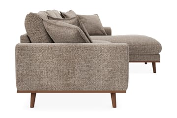 Copenhagen Premium 4-sits Högervänd L-formad Djup Divansoffa i Chenille - Brun - Products - Möbler - Soffa - Divansoffa & schäslongsoffa - 4 sits soffa med divan