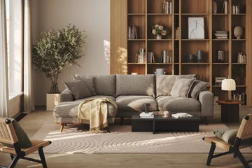 Copenhagen Premium 4-sits Vänstervänd L-formad Djup Divansoffa i Chenille - Brun - Products - Möbler - Soffa - Divansoffa & schäslongsoffa - 4 sits soffa med divan