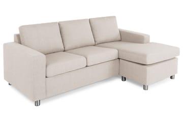 Crazy 3-sits Vändbar L-formad Divansoffa i Tyg - Beige - Products - Möbler - Soffa - Divansoffa & schäslongsoffa - 3 sits soffa med divan