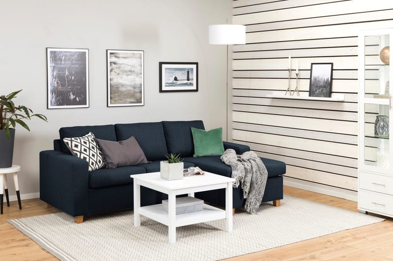 Crazy 3-sits Vändbar L-formad Divansoffa i Tyg - Blå - Products - Möbler - Soffa - Divansoffa & schäslongsoffa - 3 sits soffa med divan