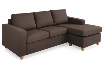 Crazy 3-sits Vändbar L-formad Divansoffa i Tyg - Brun - Products - Möbler - Soffa - Divansoffa & schäslongsoffa - 3 sits soffa med divan