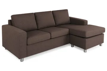 Crazy 3-sits Vändbar L-formad Divansoffa i Tyg - Brun - Products - Möbler - Soffa - Divansoffa & schäslongsoffa - 3 sits soffa med divan