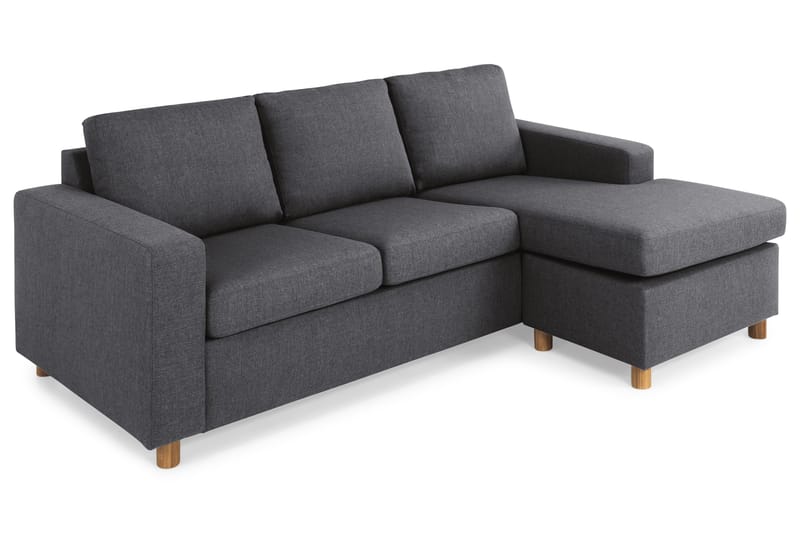 Crazy 3-sits Vändbar L-formad Divansoffa i Tyg - Mörkgrå - Products - Möbler - Soffa - Divansoffa & schäslongsoffa - 3 sits soffa med divan