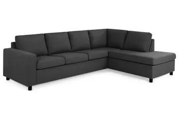 Crazy 4-sits Högervänd L-formad Schäslongsoffa i Tyg - Antracit - Products - Möbler - Soffa - Divansoffa & schäslongsoffa - 3 sits soffa med divan