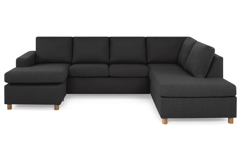 Crazy 4-sits Högervänd U-formad Large Soffa med Divan och Schäslong i Tyg, Antracit