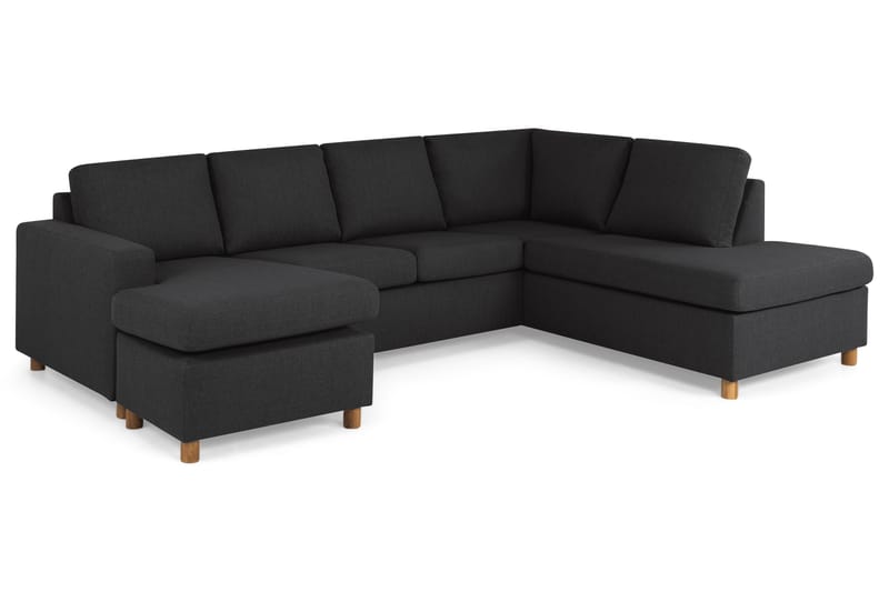 Crazy 4-sits Högervänd U-formad Large Soffa med Divan och Schäslong i Tyg - Antracit - Products - Möbler - Soffa - Divansoffa & schäslongsoffa - 4 sits soffa med divan