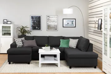 Crazy 4-sits Högervänd U-formad Large Soffa med Divan och Schäslong i Tyg - Antracit - Products - Möbler - Soffa - Divansoffa & schäslongsoffa - 4 sits soffa med divan