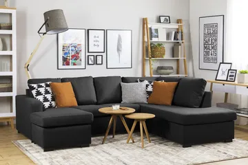 Crazy 4-sits Högervänd U-formad Large Soffa med Divan och Schäslong i Tyg - Antracit - Products - Möbler - Soffa - Divansoffa & schäslongsoffa - 3 sits soffa med divan
