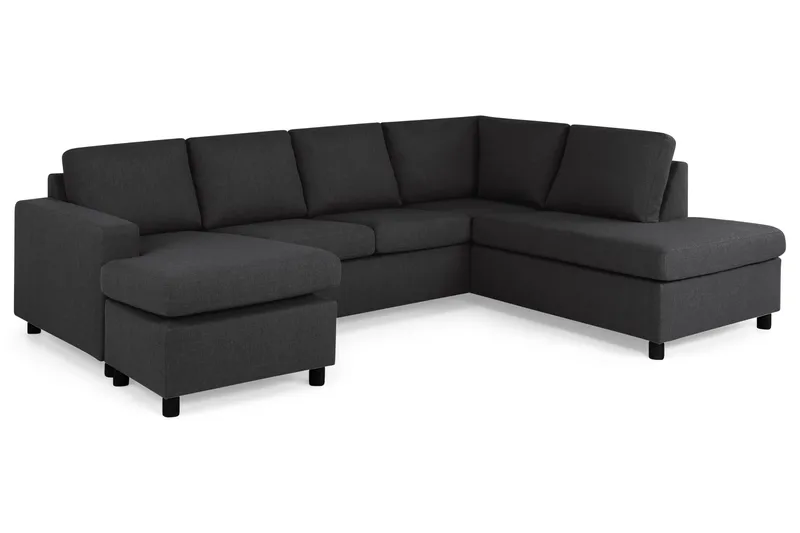 Crazy 4-sits Högervänd U-formad Large Soffa med Divan och Schäslong i Tyg - Antracit - Products - Möbler - Soffa - Divansoffa & schäslongsoffa - 4 sits soffa med divan