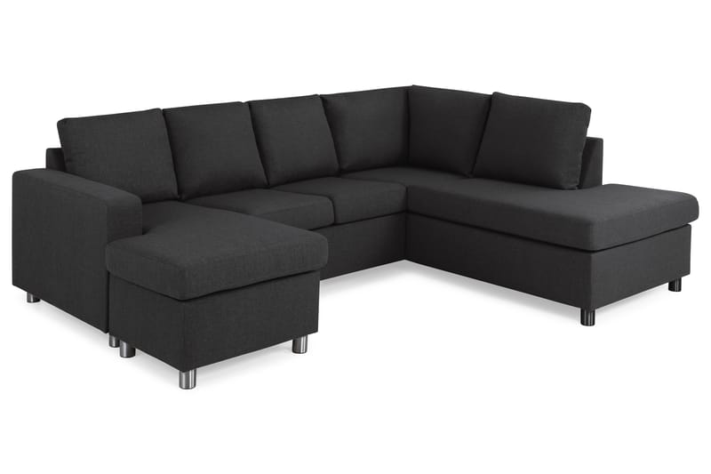 Crazy 4-sits Högervänd U-formad Large Soffa med Divan och Schäslong i Tyg - Antracit - Products - Möbler - Soffa - Divansoffa & schäslongsoffa - 3 sits soffa med divan