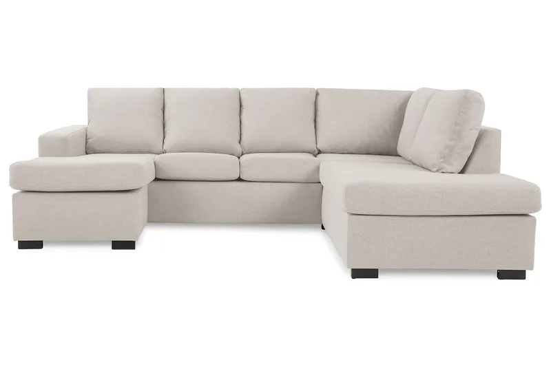 Crazy 4-sits Högervänd U-formad Small Soffa med Divan och Schäslong i Tyg - Beige - Products - Möbler - Soffa - Divansoffa & schäslongsoffa - 4 sits soffa med divan