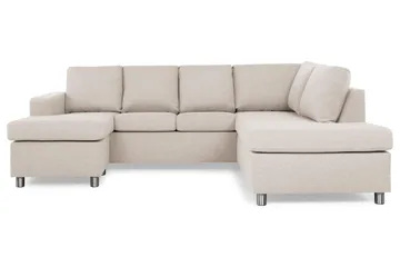 Crazy 4-sits Högervänd U-formad Small Soffa med Divan och Schäslong i Tyg - Beige - Products - Möbler - Soffa - Divansoffa & schäslongsoffa - 4 sits soffa med divan