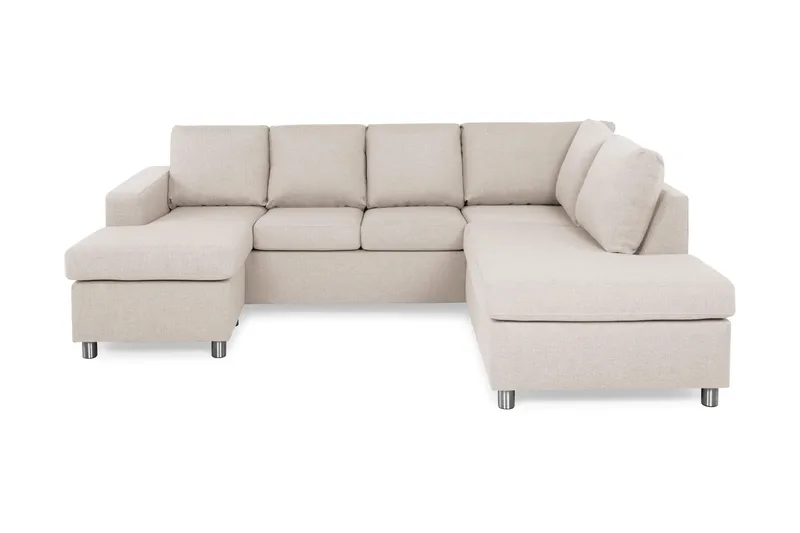 Crazy 4-sits Högervänd U-formad Small Soffa med Divan och Schäslong i Tyg - Beige - Products - Möbler - Soffa - Divansoffa & schäslongsoffa - 4 sits soffa med divan