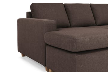 Crazy 4-sits Högervänd U-formad Small Soffa med Divan och Schäslong i Tyg - Brun - Products - Möbler - Soffa - Divansoffa & schäslongsoffa - 3 sits soffa med divan
