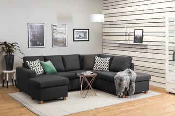 Crazy 4-sits Högervänd U-formad Small Soffa med Divan och Schäslong i Tyg - Mörkgrå - Products - Möbler - Soffa - Divansoffa & schäslongsoffa - 3 sits soffa med divan